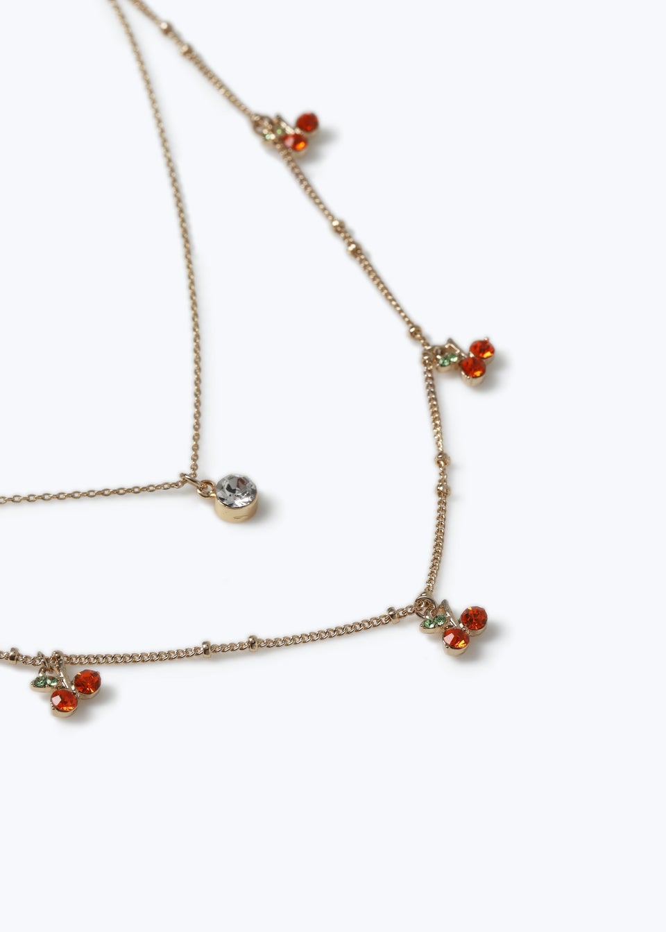 Muse Gold Cherry Multirow Necklace