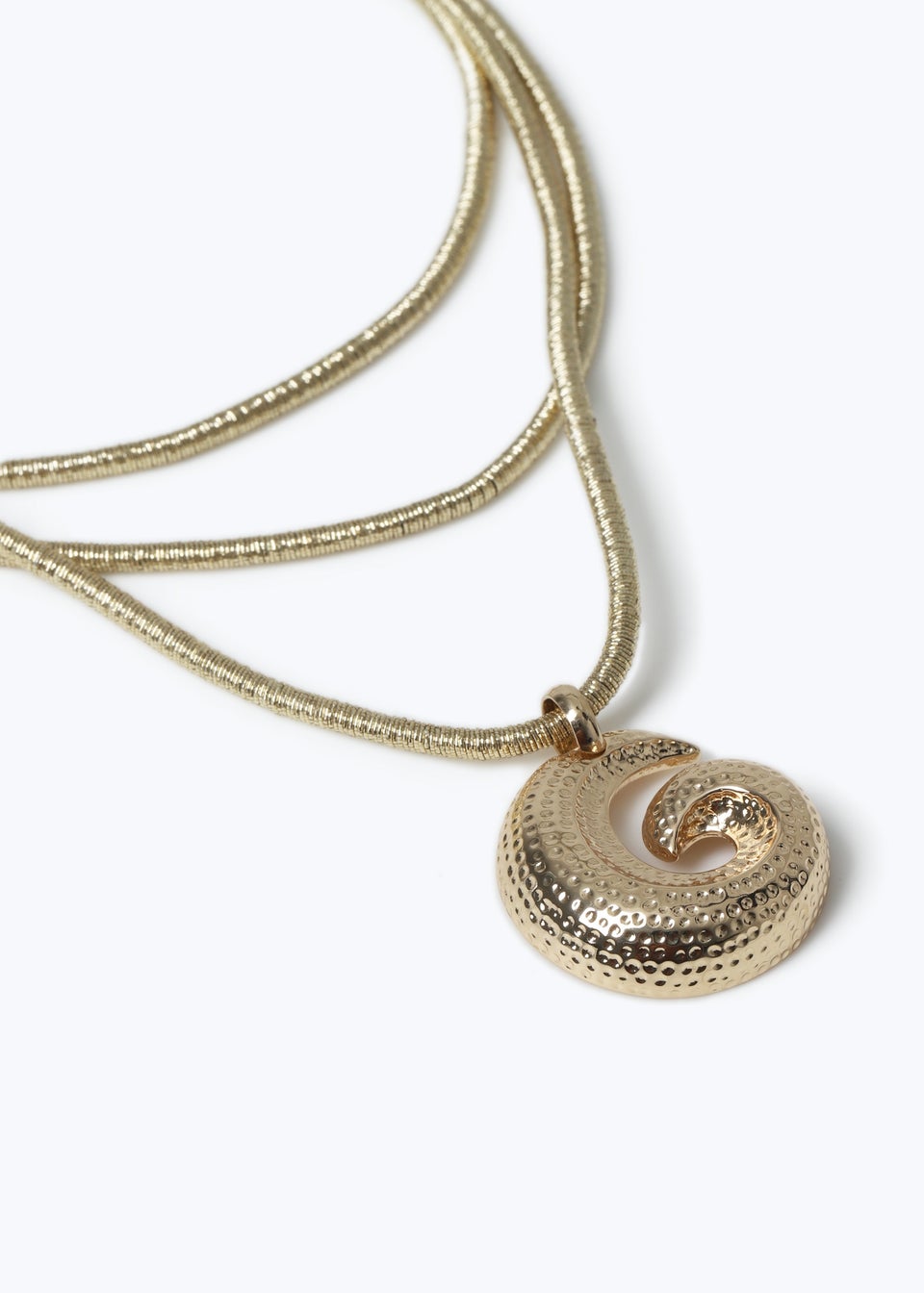 Muse Gold Multirow Swirl Necklace