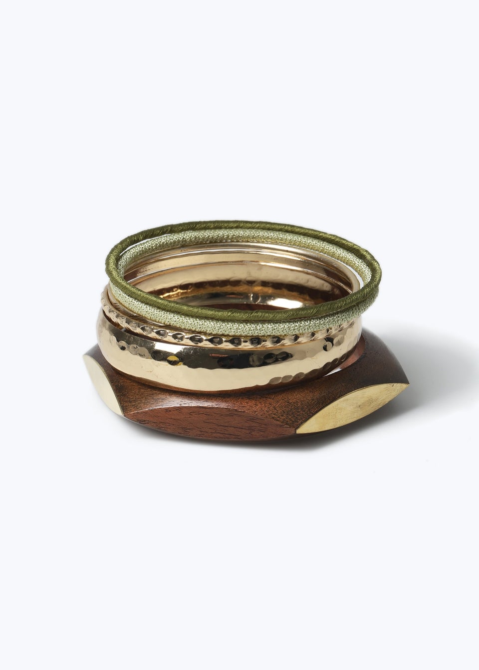 Muse Gold & Green Bangle Set