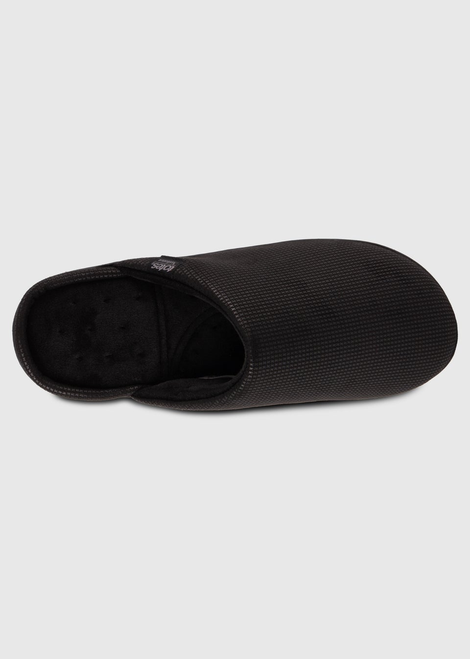 Totes Isotoner Black Square Patterned Smart Mule Slipper