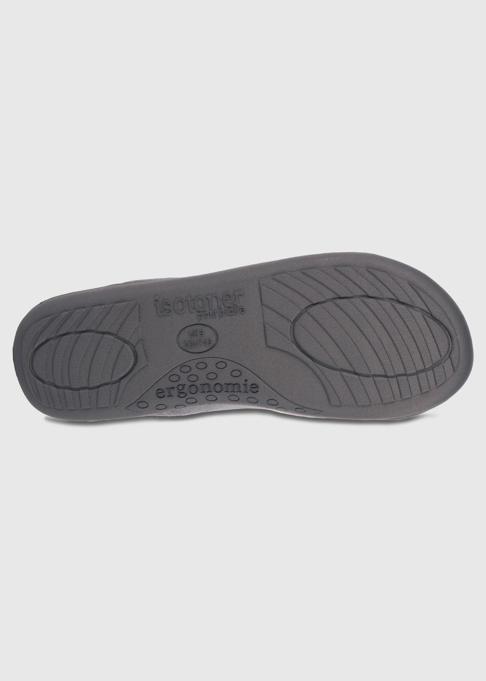 Totes Isotoner Grey Square Patterned Smart Mule Slipper
