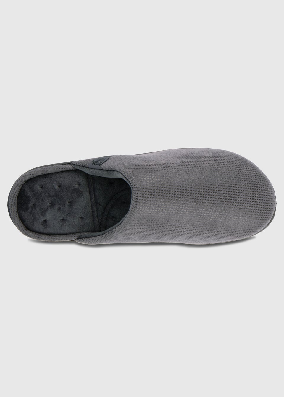 Totes Isotoner Grey Square Patterned Smart Mule Slipper