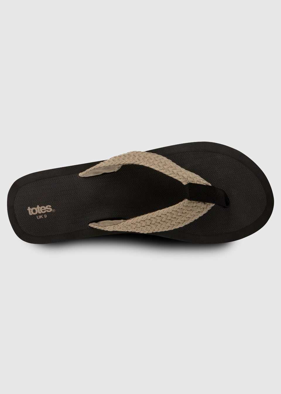 Totes Black Plait Toe Post Sandal