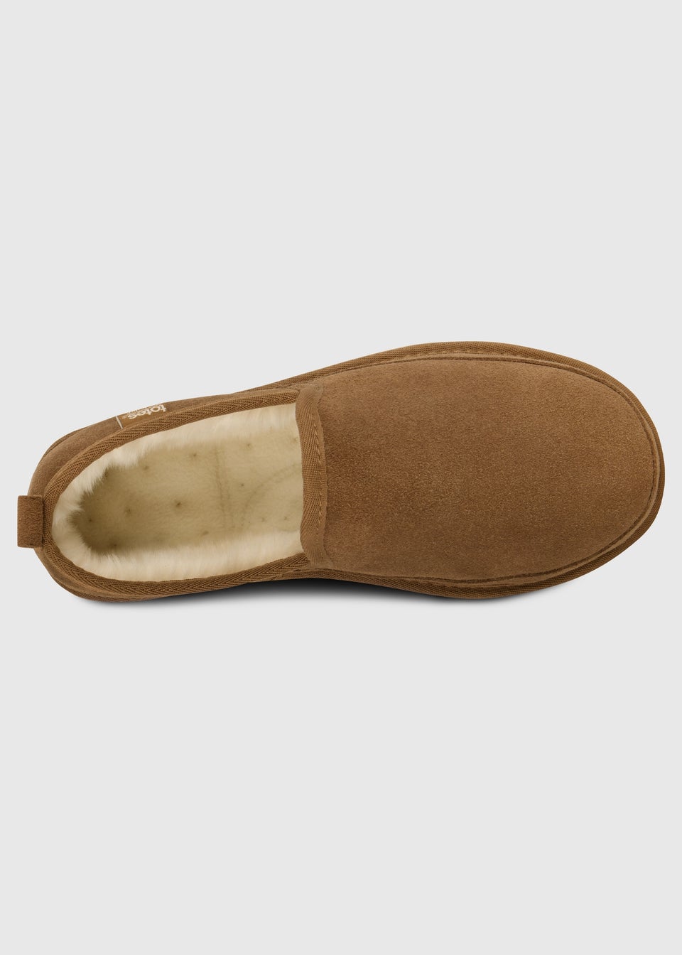 Totes Isotoner Tan Real Suede Full Back Slipper