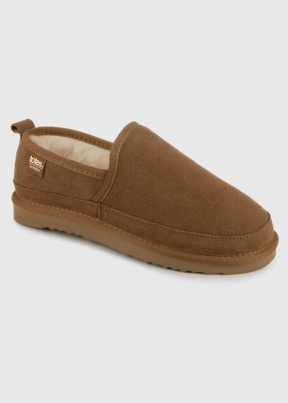 Totes Isotoner Tan Real Suede Full Back Slipper