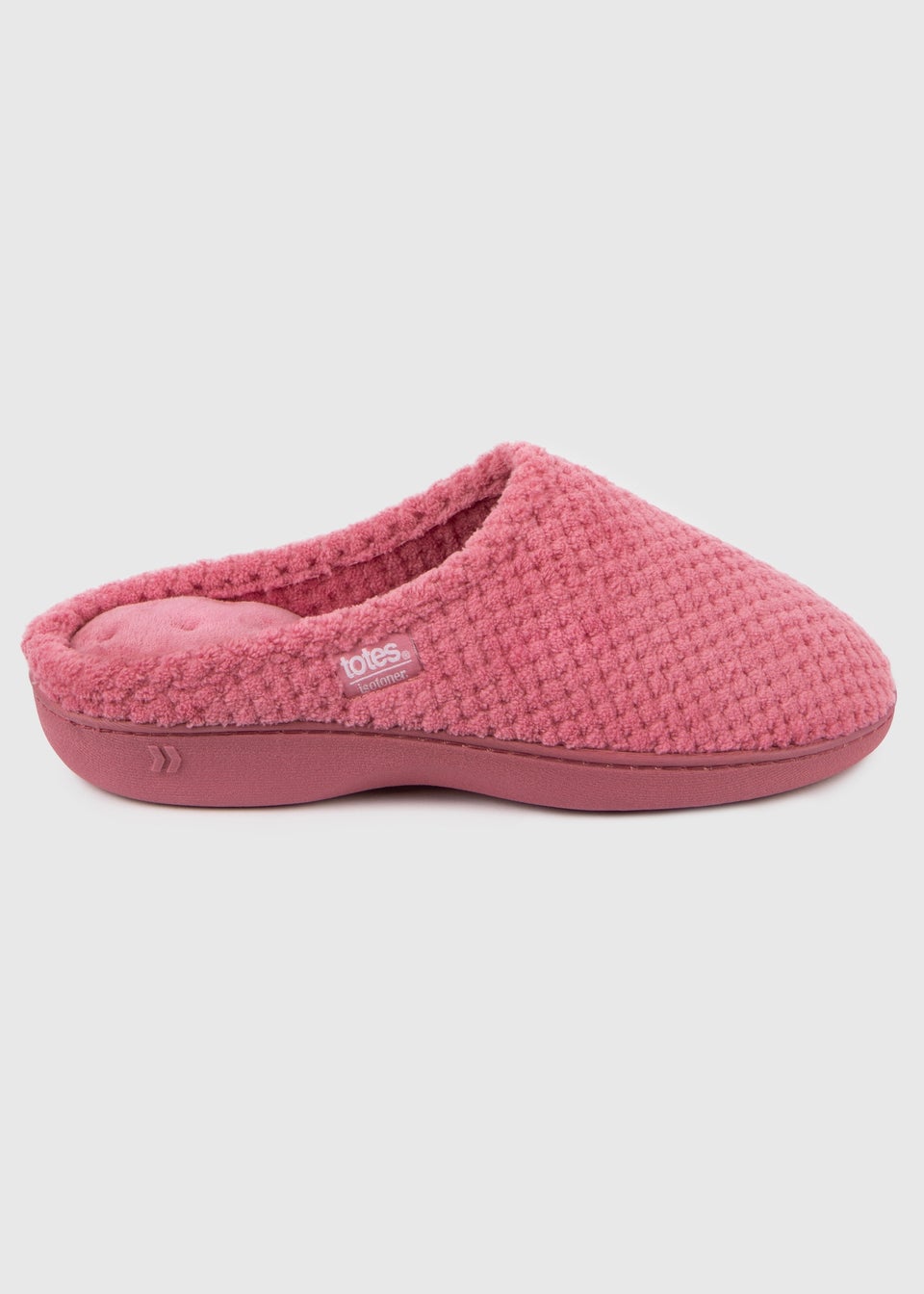 Totes Isotoner Dusty Pink Popcorn Terry Mule Slippers