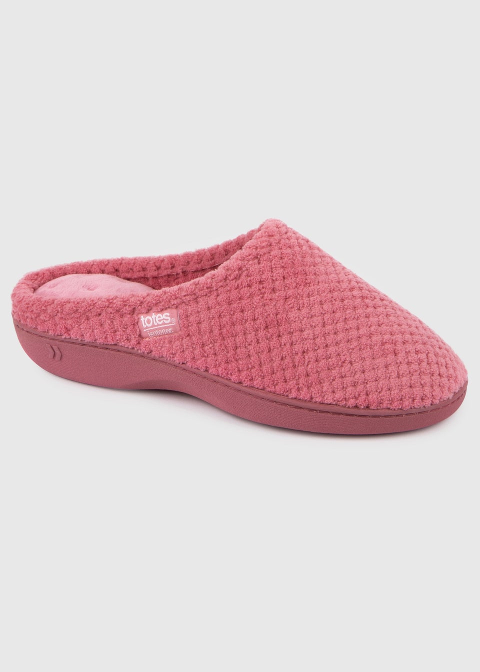 Totes Isotoner Dusty Pink Popcorn Terry Mule Slippers