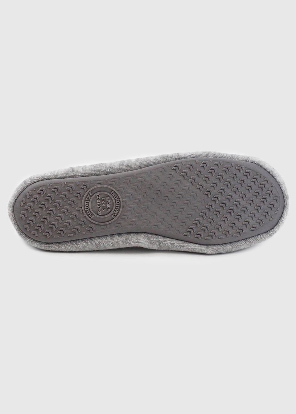 Totes Isotoner Grey Terry Ballerina Slippers