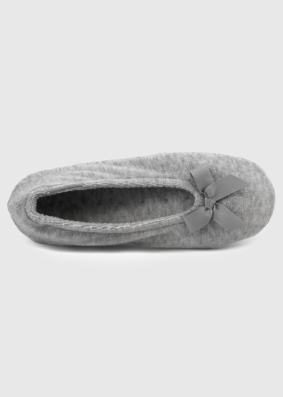 Totes Isotoner Grey Terry Ballerina Slippers