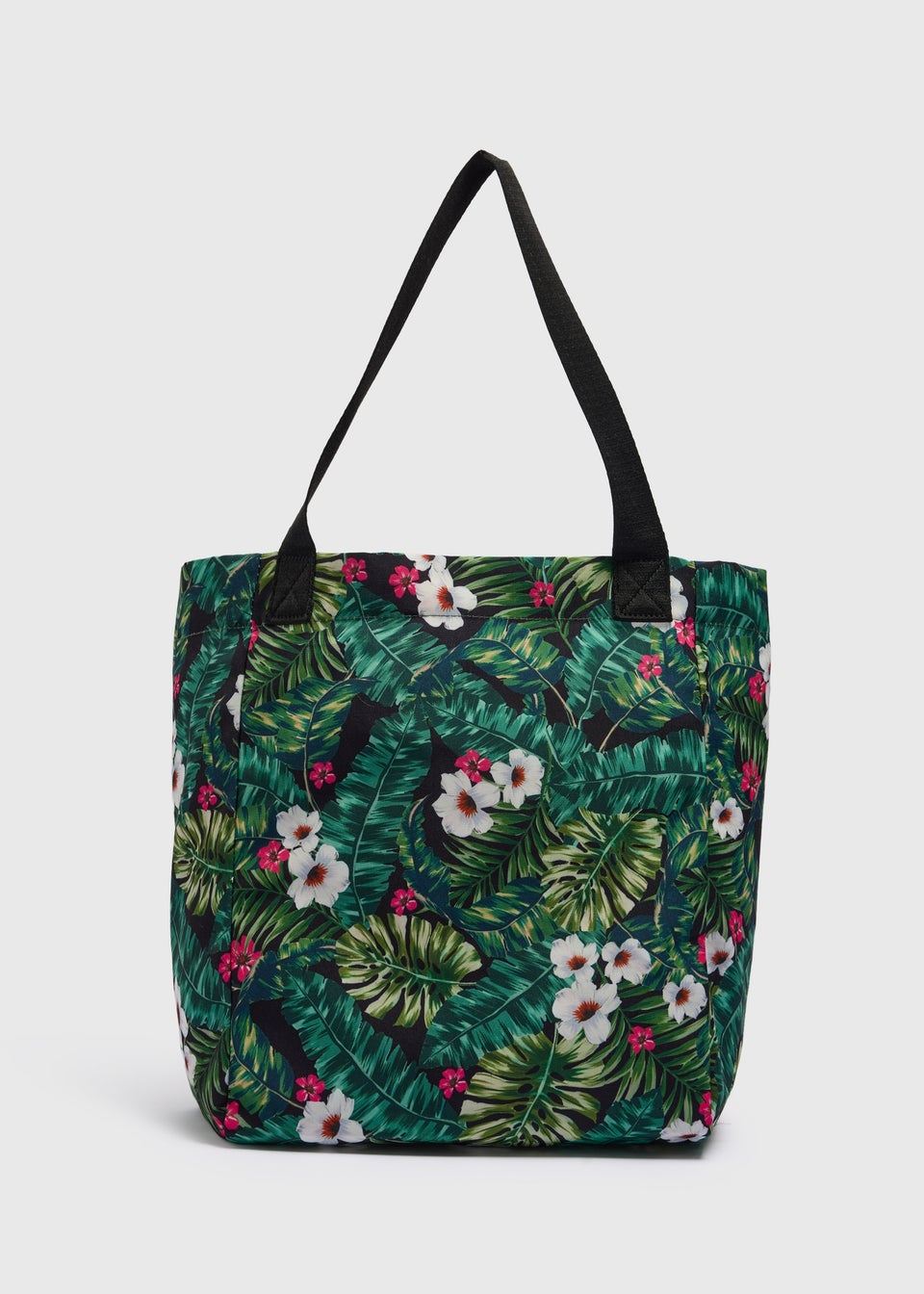 Green Tropical Floral Beach Bag
