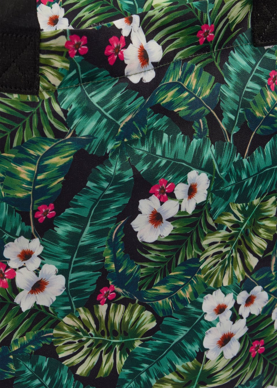 Green Tropical Floral Beach Bag