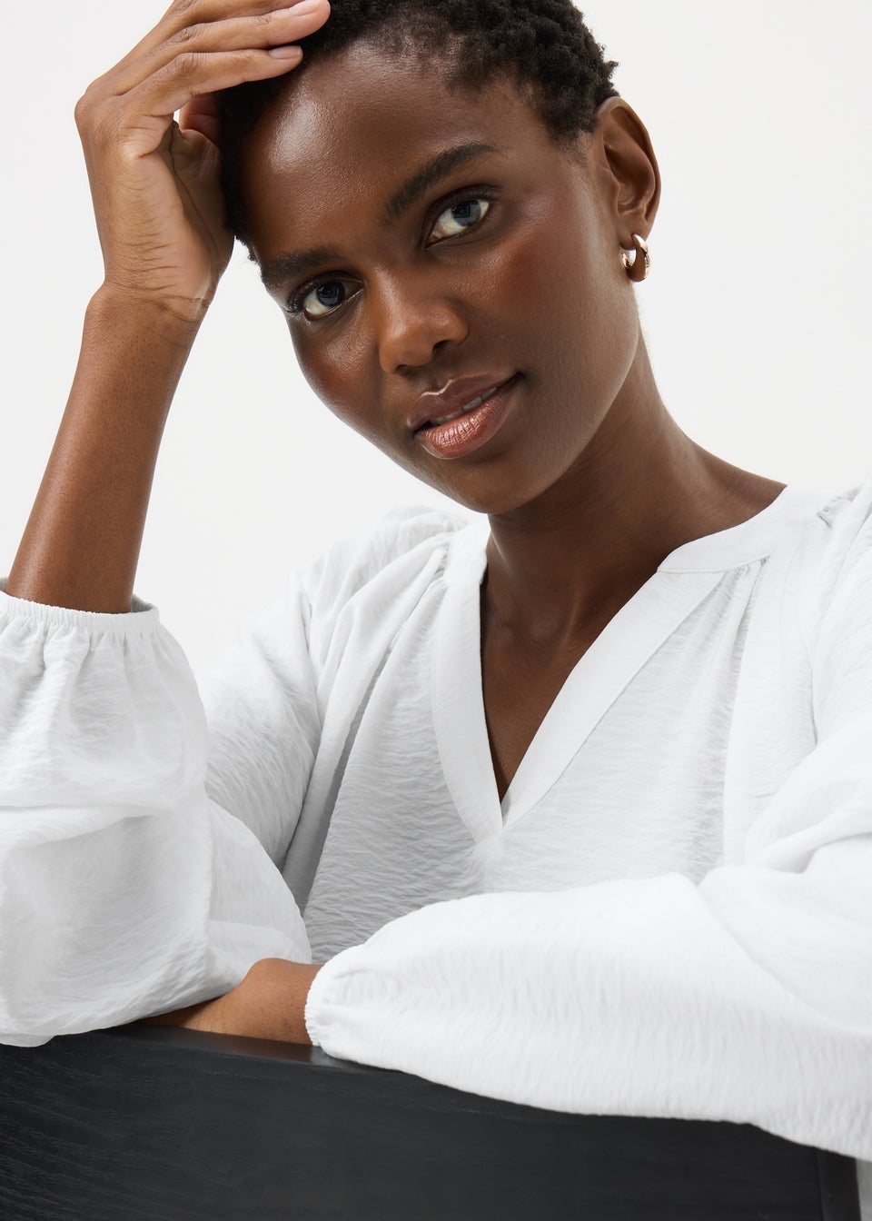 White Solid Popover Shirt