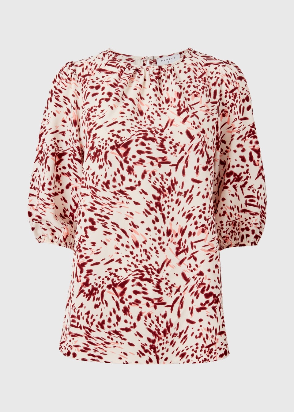 Papaya Petite Pink Patterned Hem Blouse
