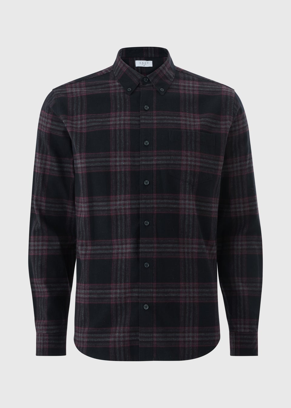 Burgundy Long Sleeve Checked Shirt