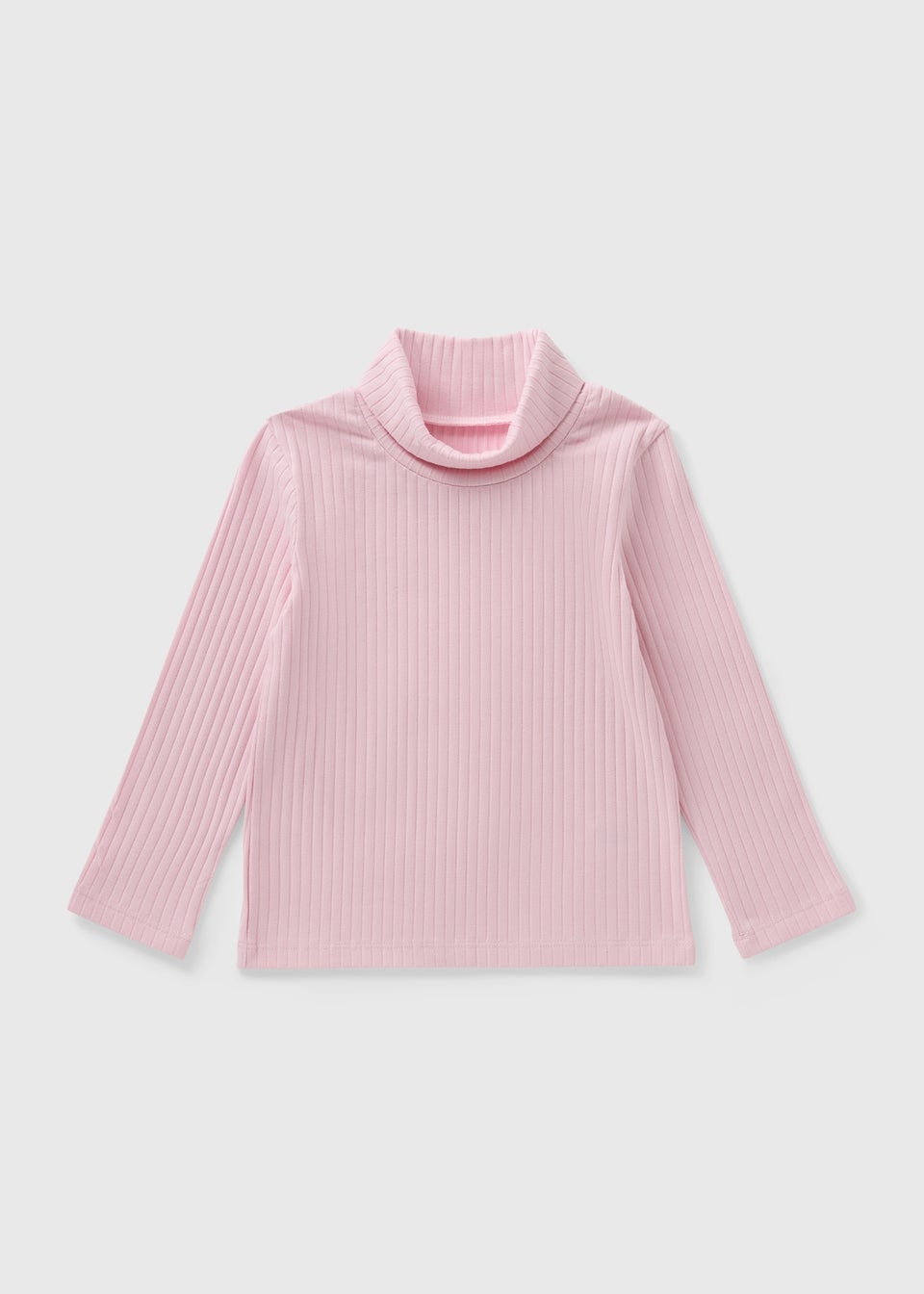 Girls Pink Ribbed Long Sleeve Top (1-7yrs)