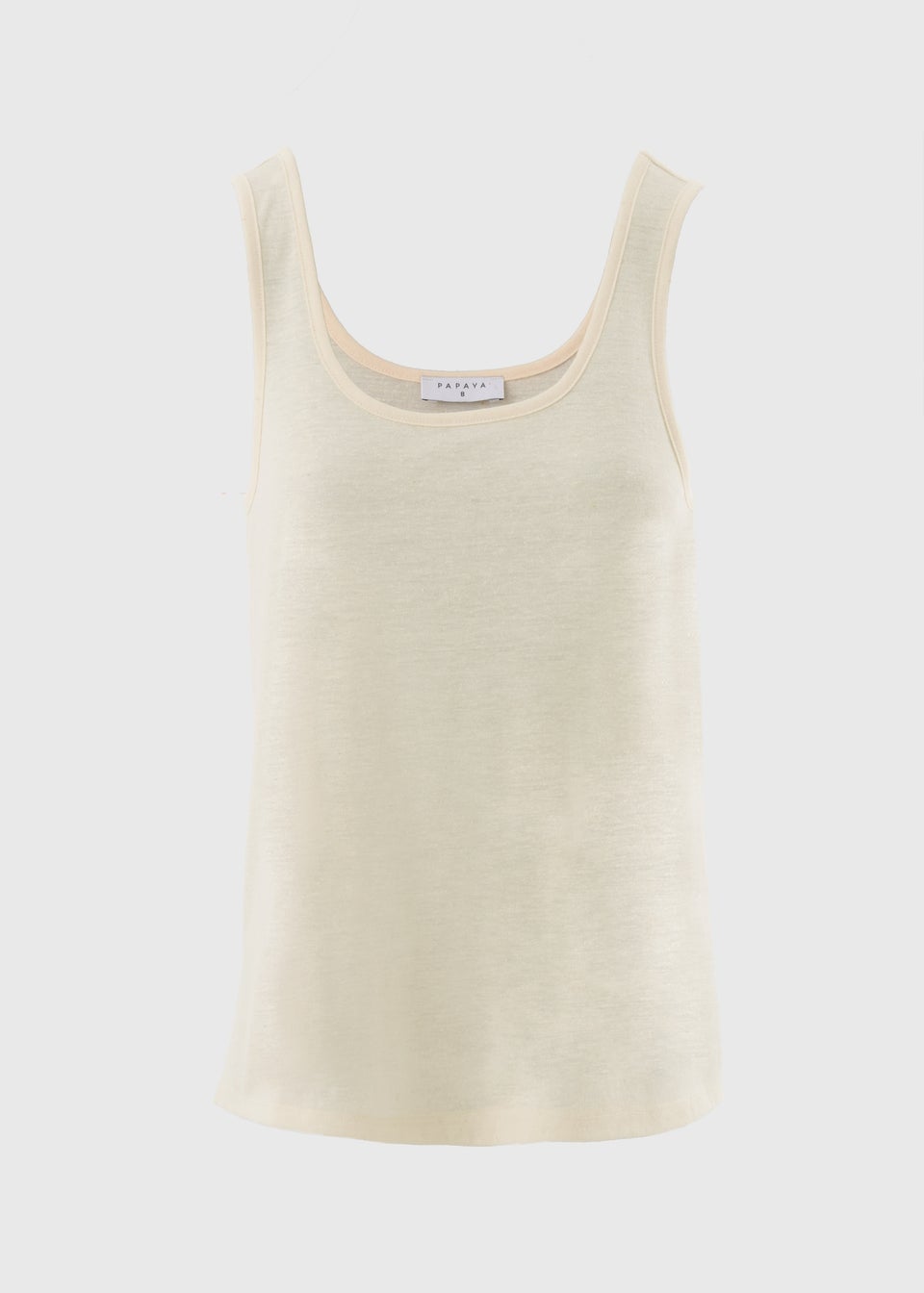 Cream Linen Blend Vest Top