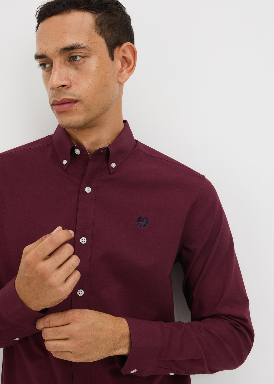 Burgundy Oxford Plain Shirt