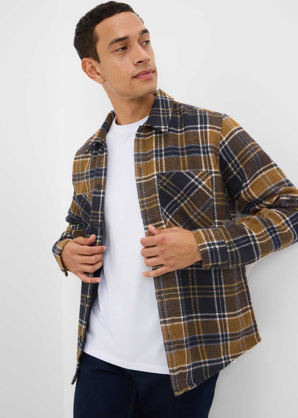 Brown Check Shacket