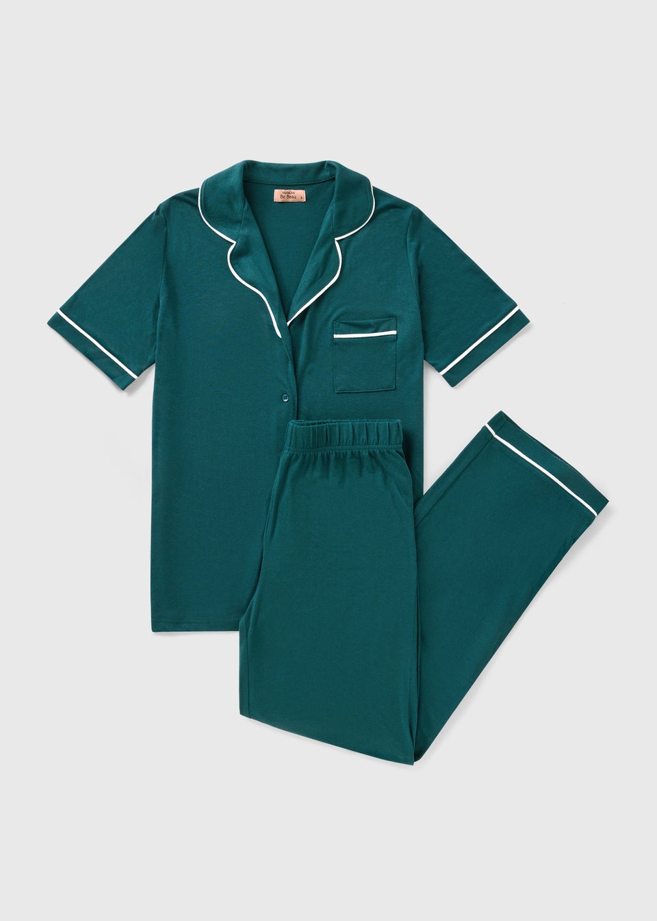 Teal Traditional Satin Pyjama Set