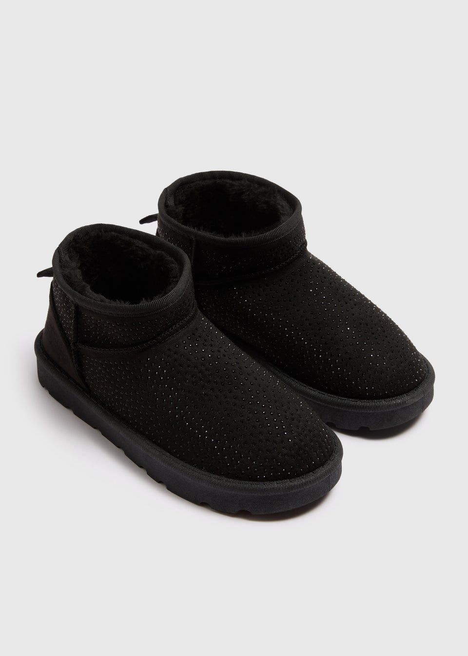 Girls Black Diamante Snug Boots (Younger 10-Older 5)