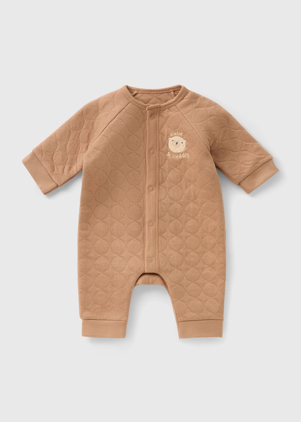 Baby Beige Bear Quilted Romper (Newborn-23mths)