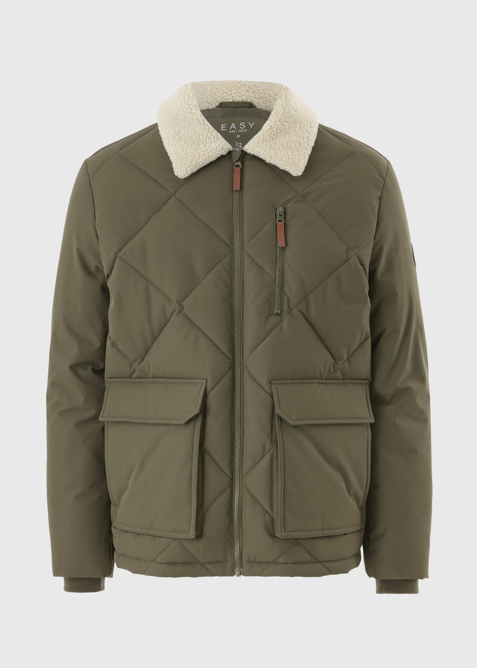 Khaki Borg Puffer Jacket