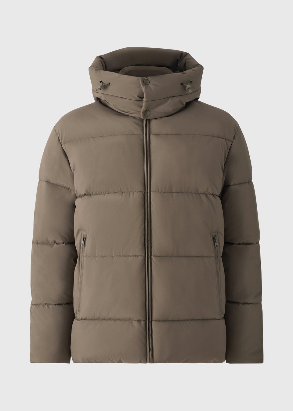 Khaki Mid Length Puffa Coat