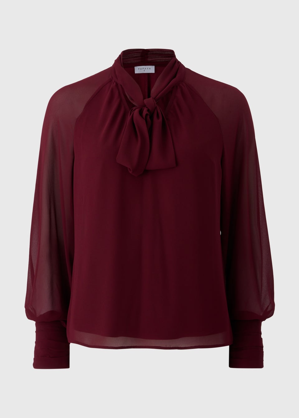 Burgundy Tie Neck Boho Blouse