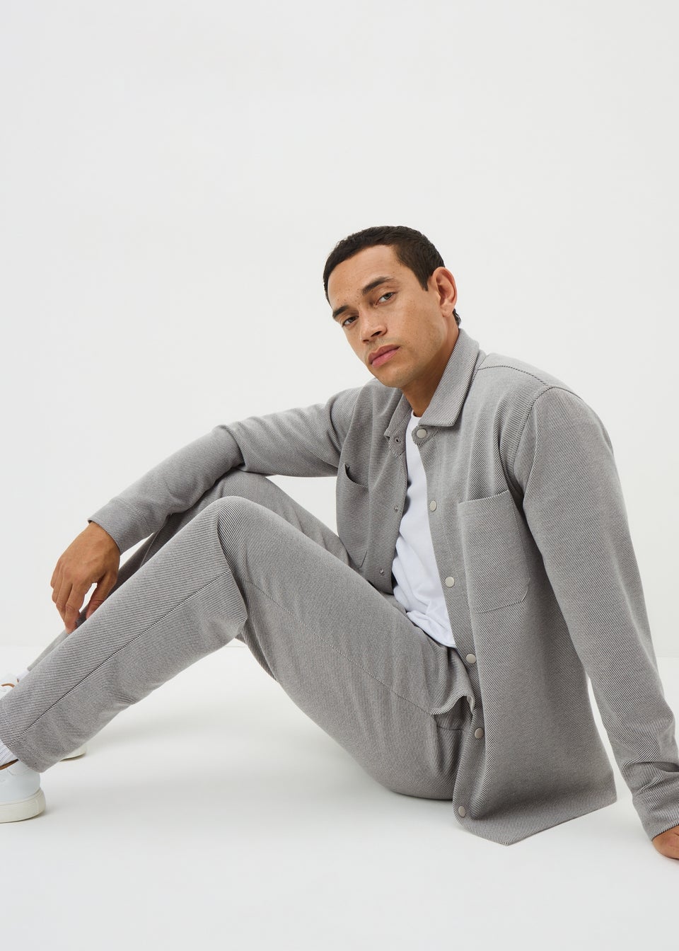 Beige Tapered Co-Ord Joggers