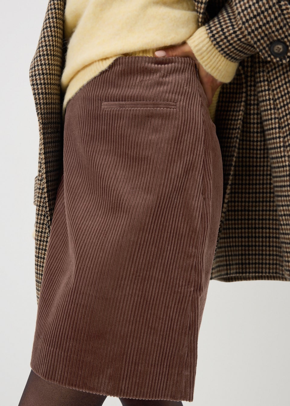 Brown Cord Mini Skirt