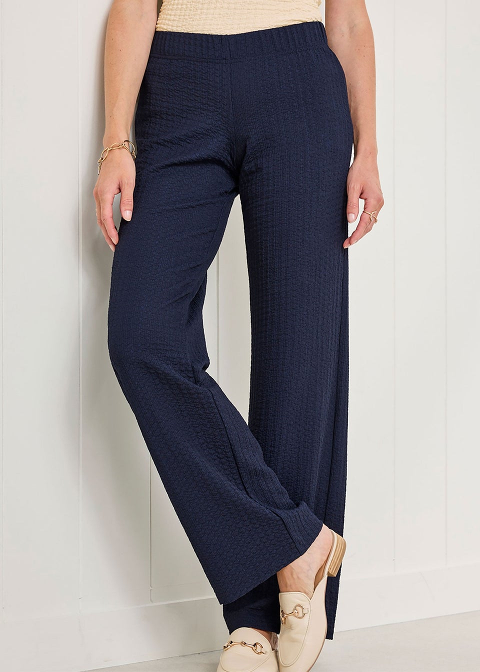 Cotton Traders Midnight Textured Jersey Trousers