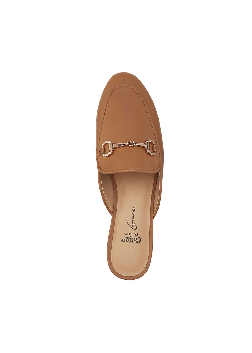 Cotton Traders Tan Grace Leather Mules