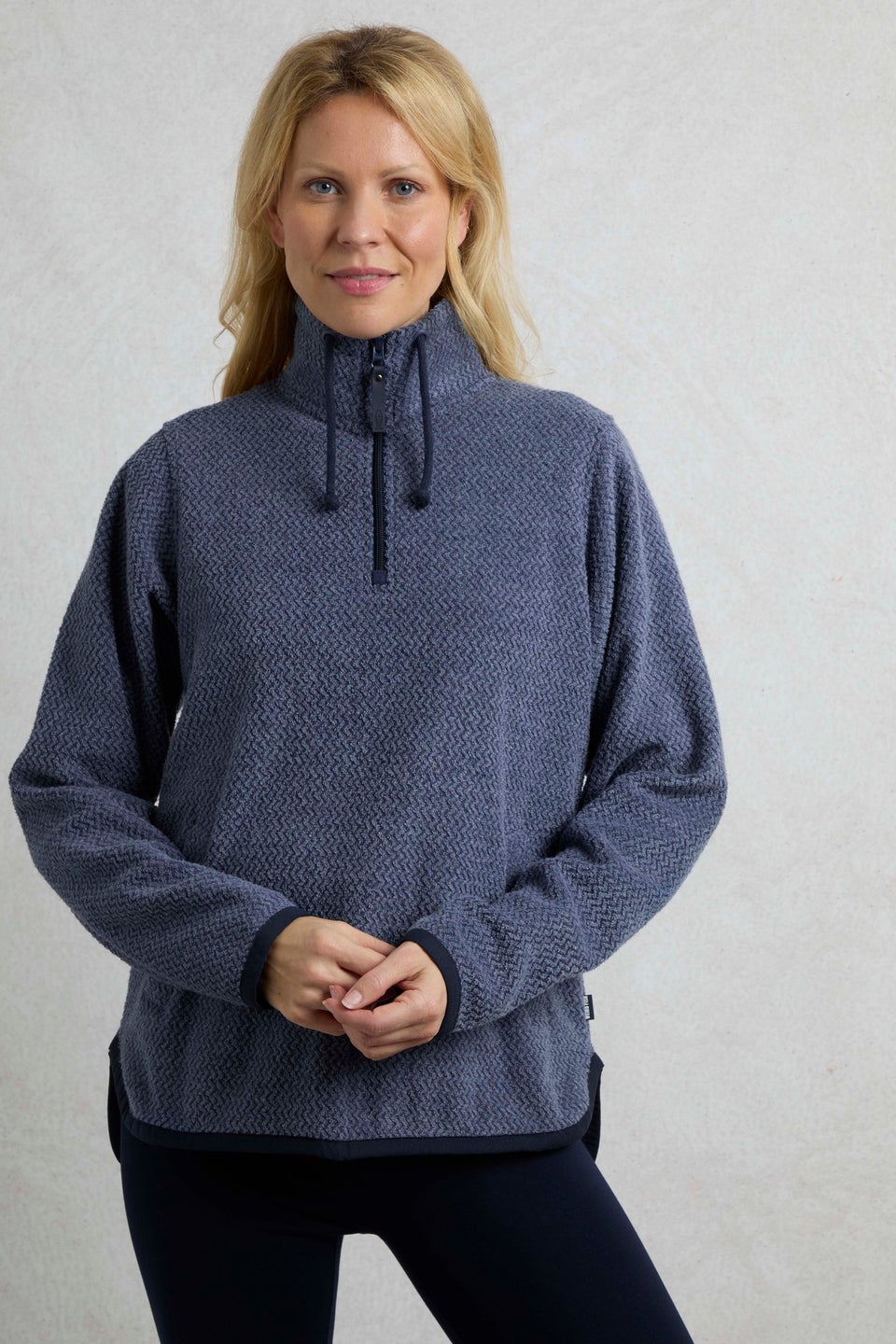Weird Fish Blue Odina 1/4 Zip Zig Zag Fleece