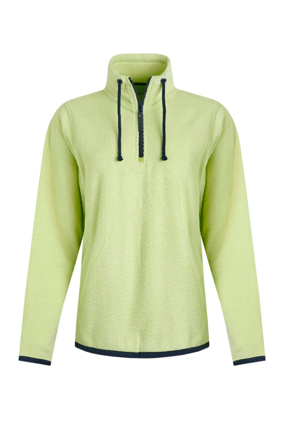 Weird Fish Green Odina 1/4 Zip Zig Zag Fleece