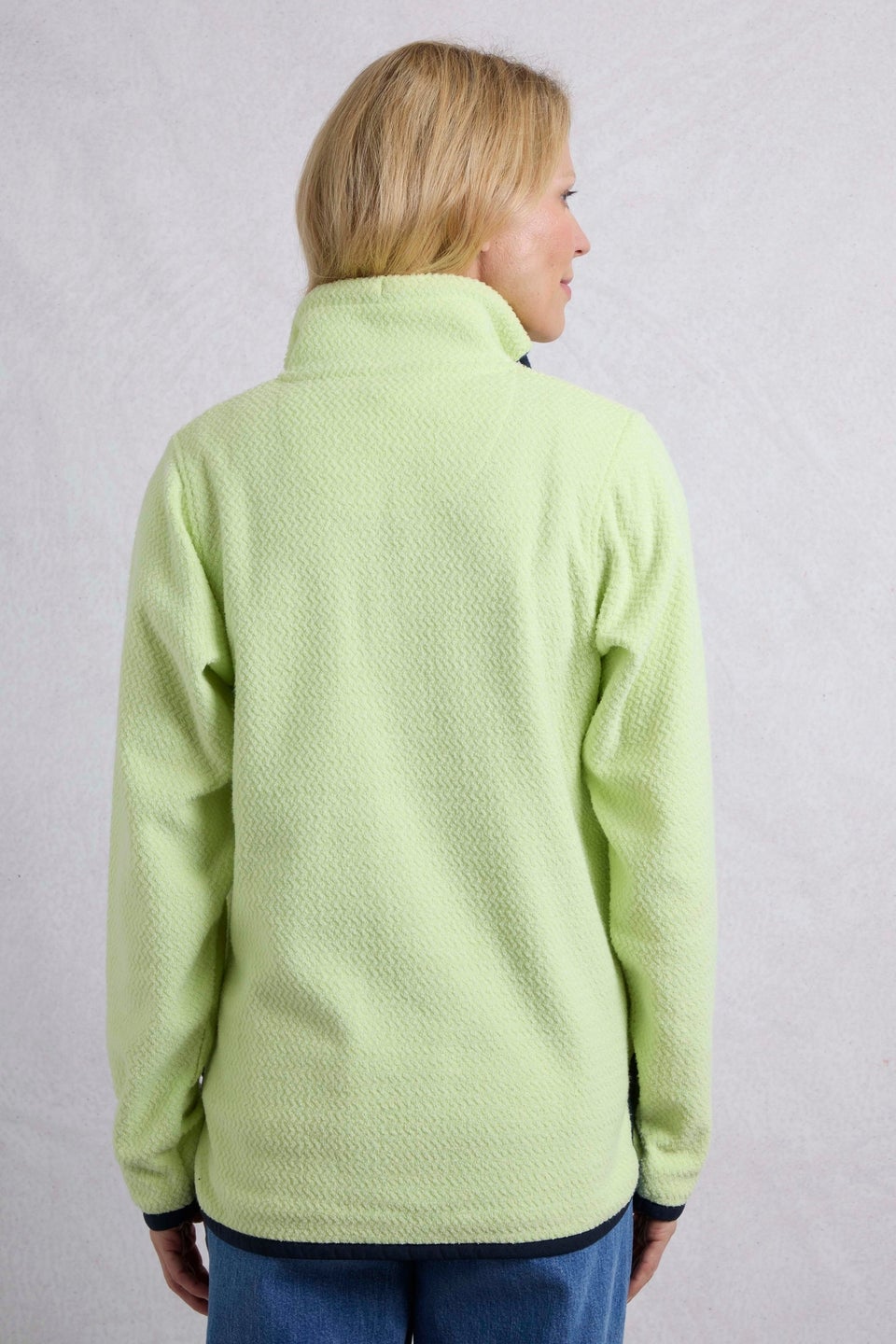 Weird Fish Green Odina 1/4 Zip Zig Zag Fleece