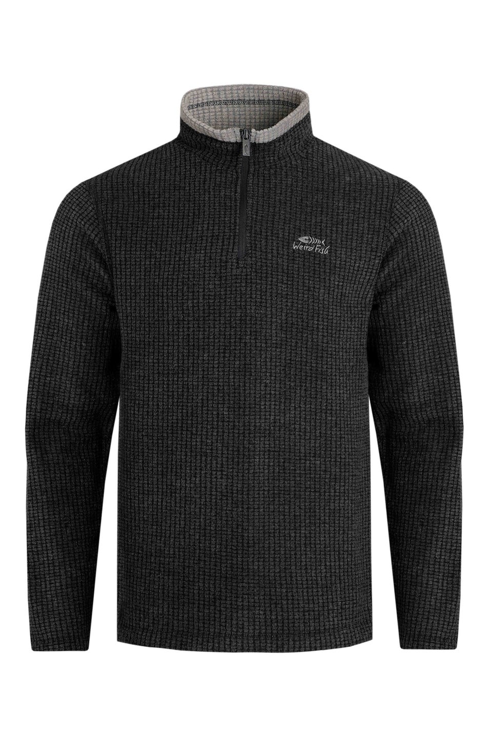 Weird Fish Black Newark 1/4 Zip Grid Fleece