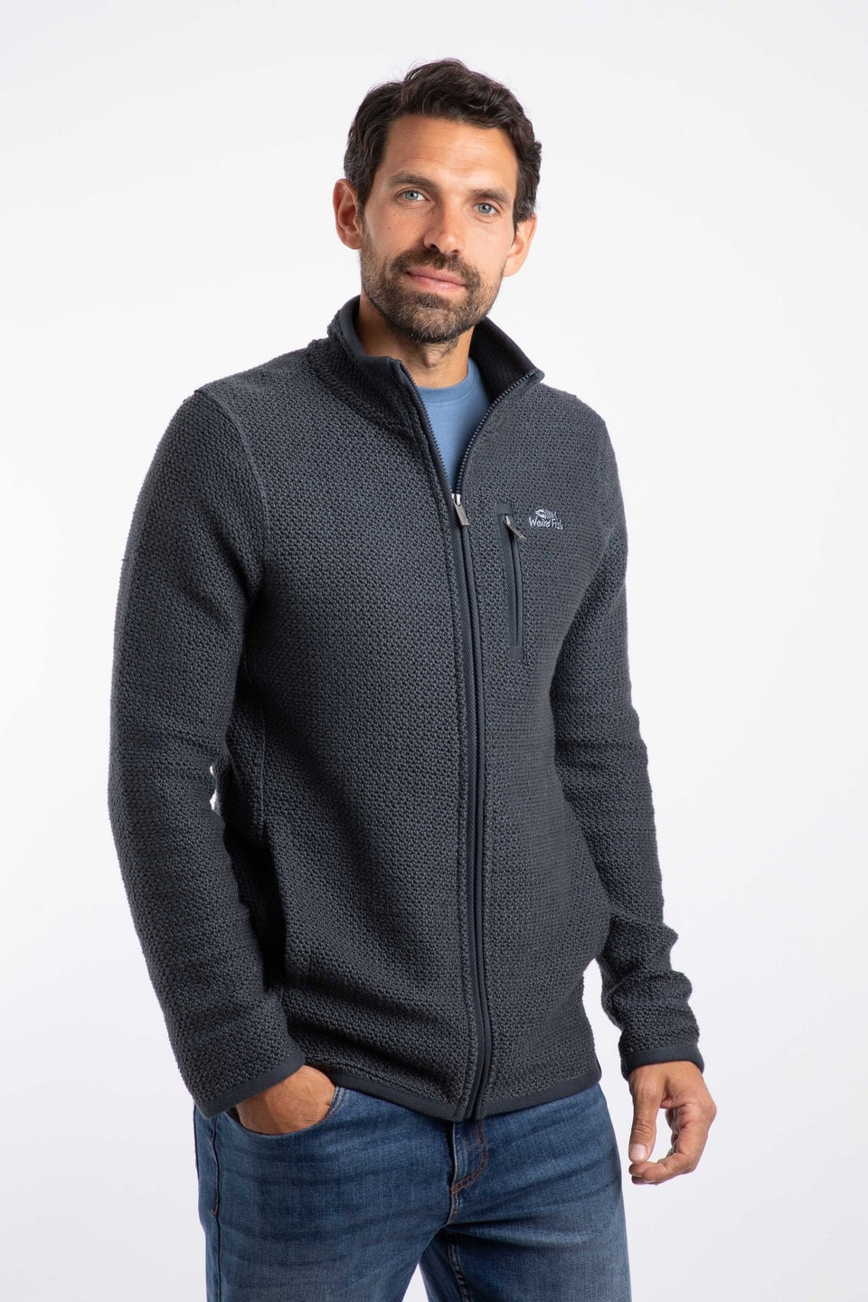 Weird Fish Navy Transom Full Zip Macaroni