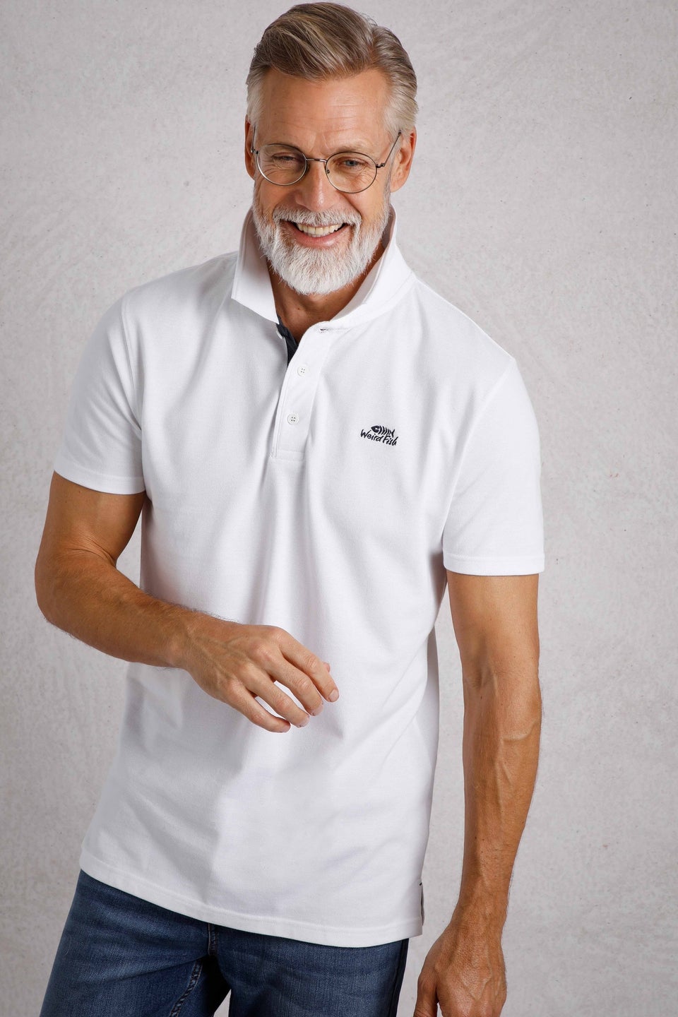 Weird Fish White Miles Pique Polo
