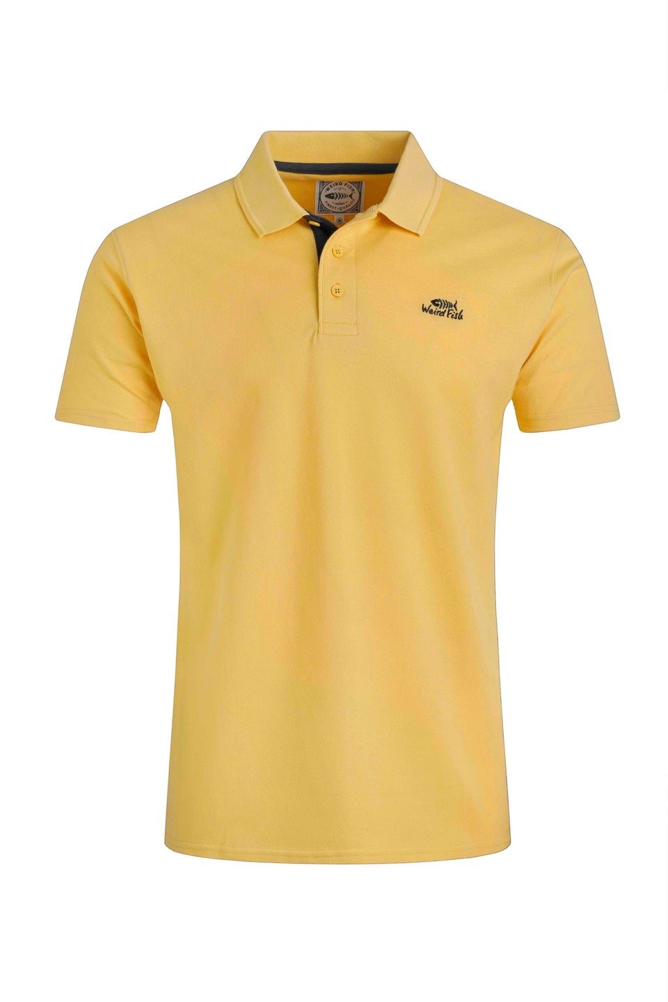 Weird Fish Yellow Miles Pique Polo