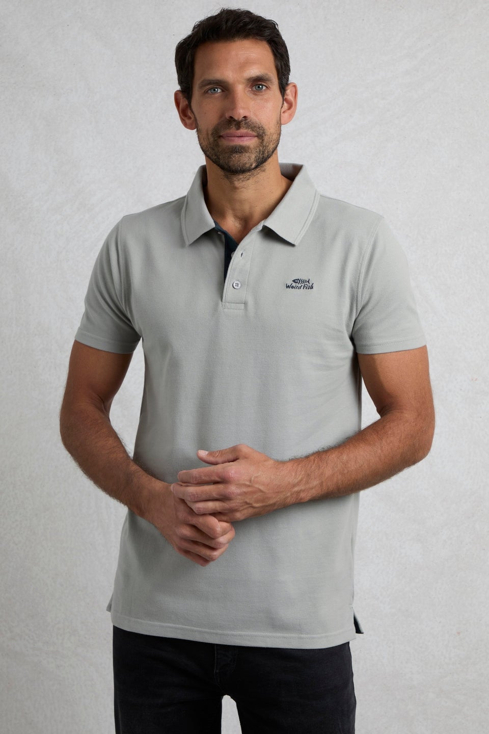 Weird Fish Grey Miles Pique Polo