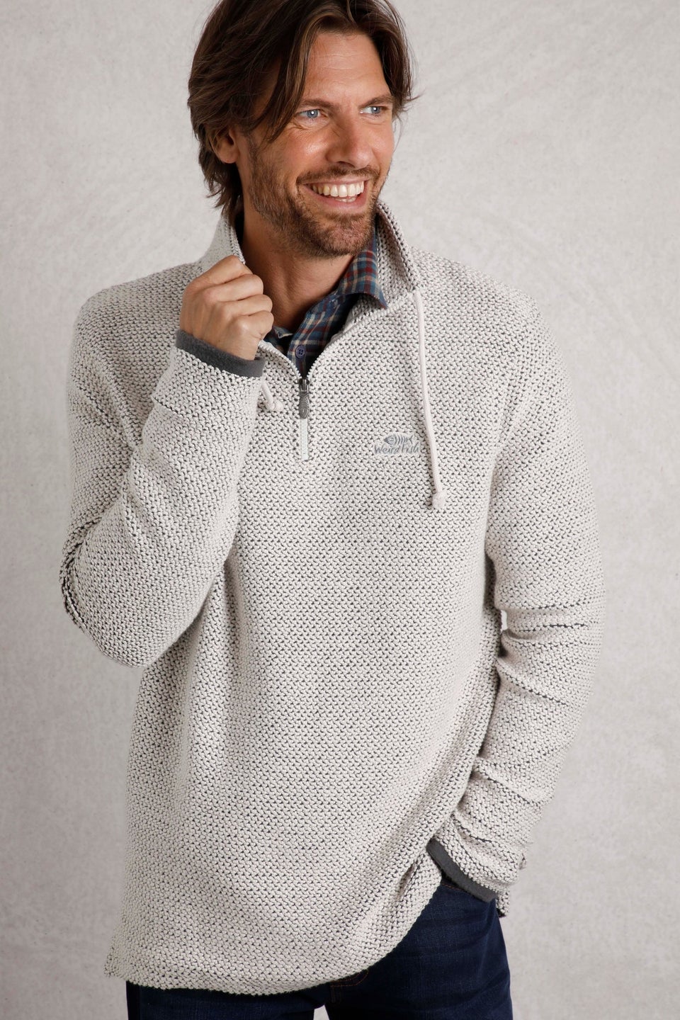 Weird Fish Cream Cruiser 1/4 Zip Macaroni