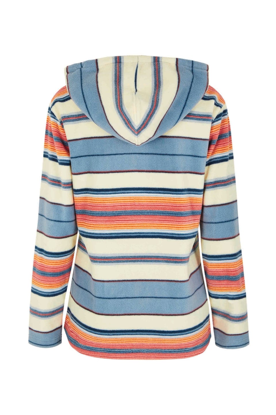 Weird Fish Cream Lana 1/4 Zip Stripe Microfleece Hoodie