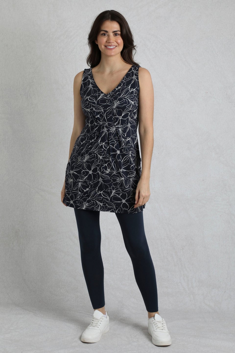 Weird Fish Navy Indus Printed Jersey Tunic