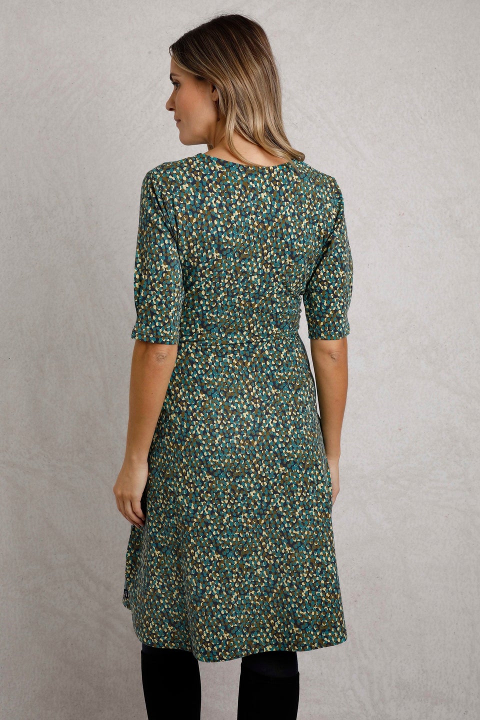 Weird Fish Green Cassandra Jersey Swing Dress