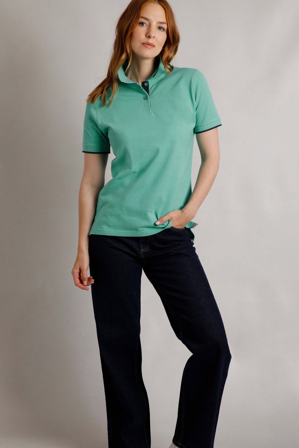 Weird Fish Blue Pammie Pique Polo Shirt