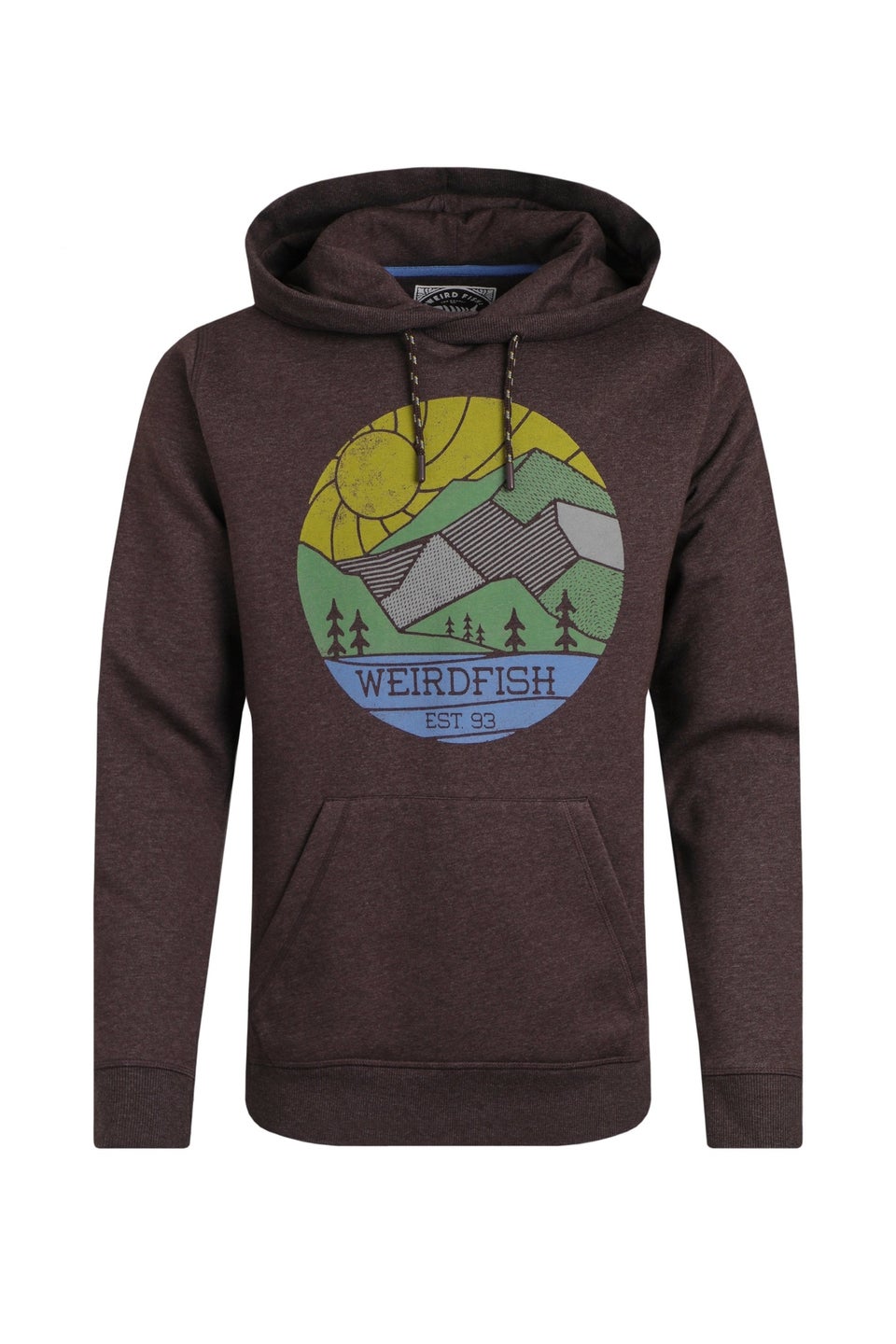 Weird Fish Red Bryant Front Print Graphic Popover Hoodie