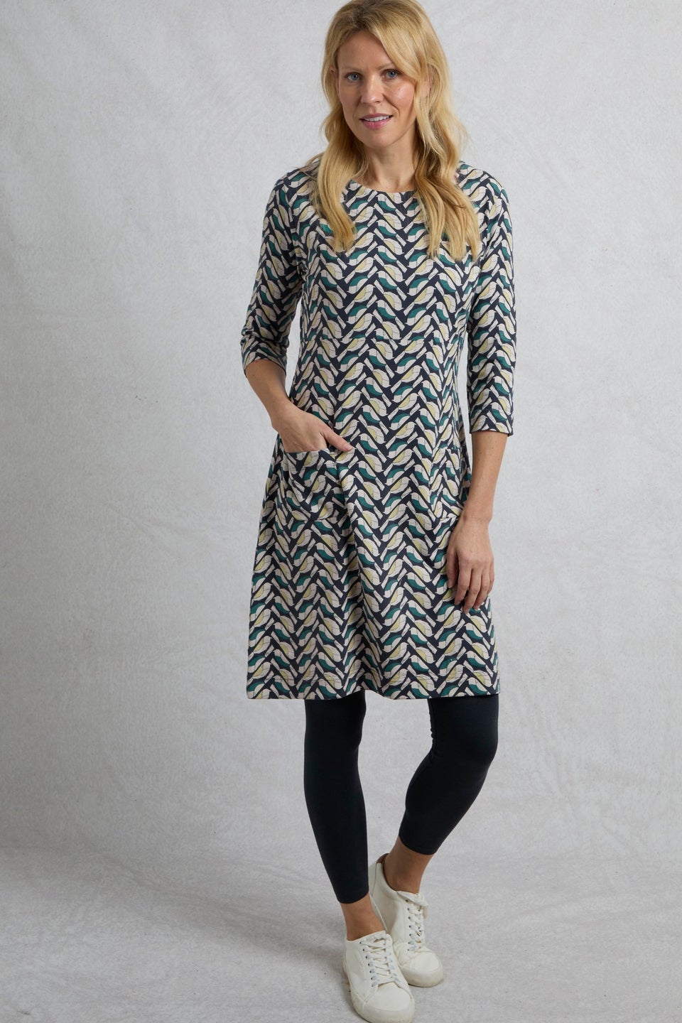 Weird Fish Green Starshine Jersey Dress