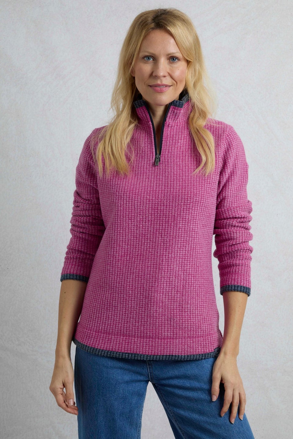 Weird Fish Red Beye 1/4 Zip Grid Fleece