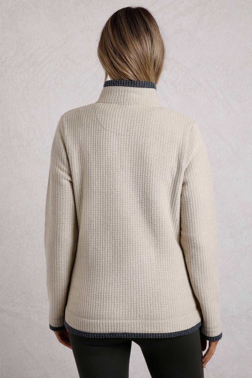 Weird Fish Cream Ariana Full Zip Grid Fleece