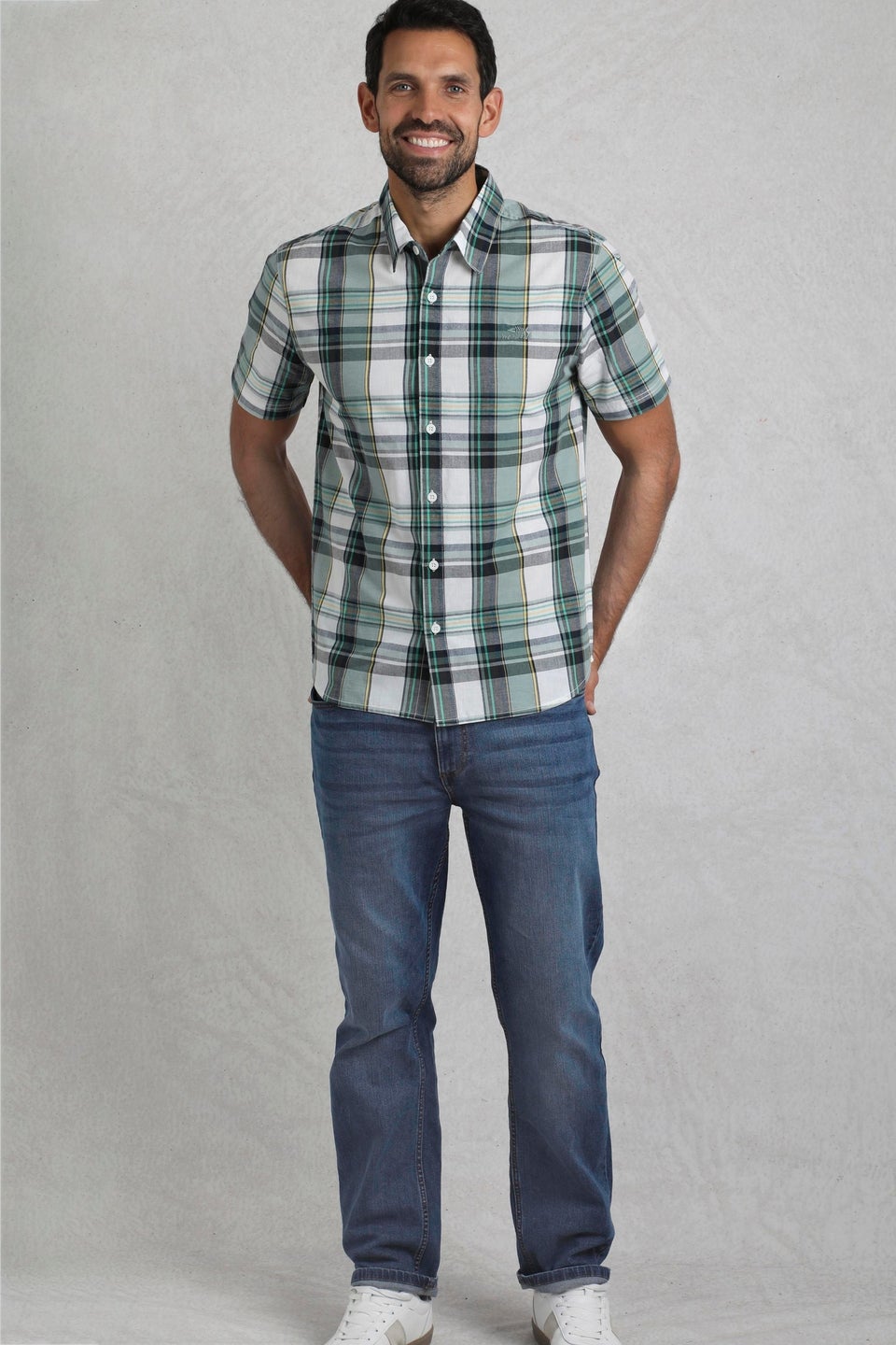 Weird Fish Cream Judd Short Sleeve Check Shirt